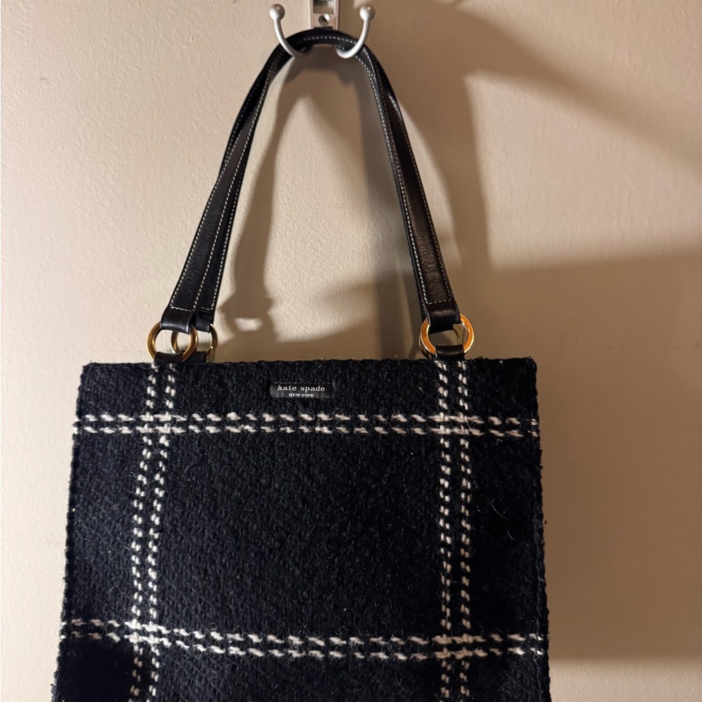 Kate Spade Black and White Checkered Shoulder Bag